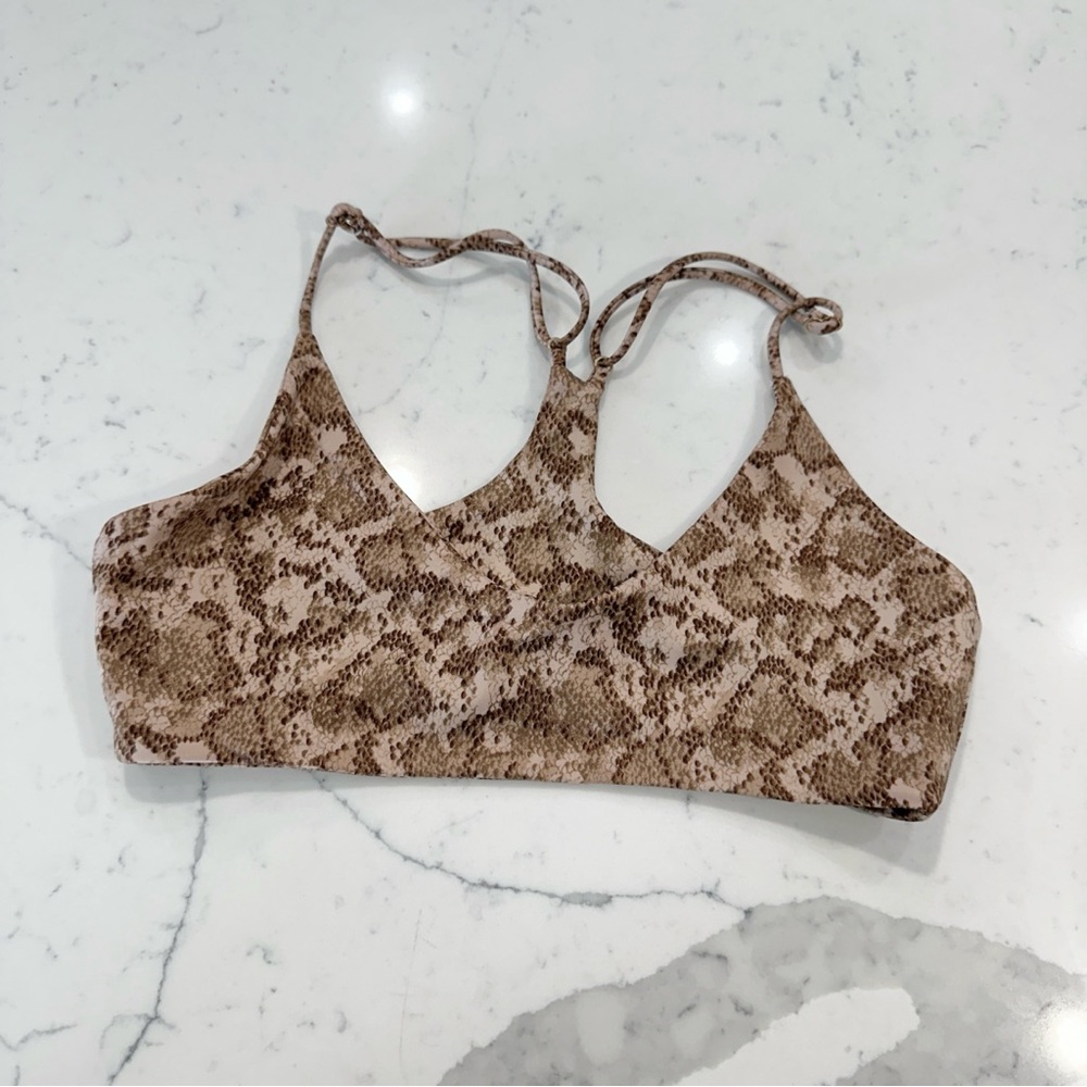Lotus-Snake Print Sports Bra Top